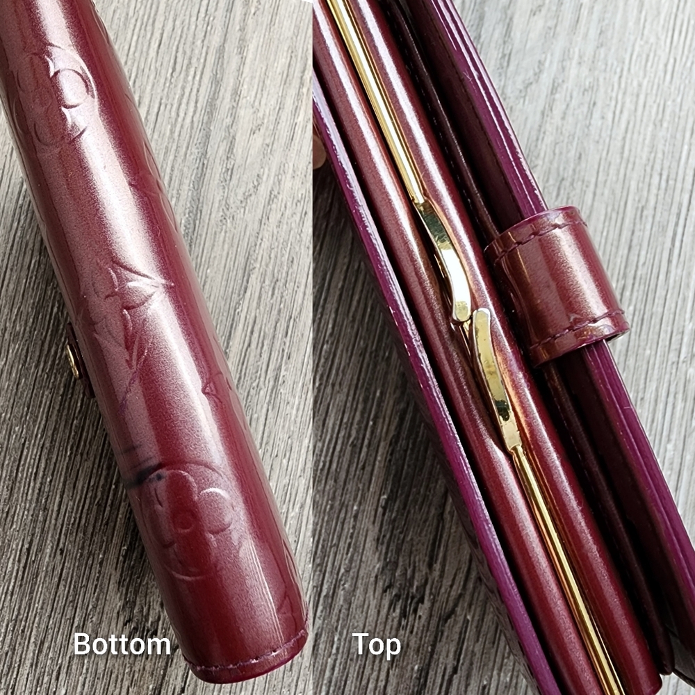 Louis Vuitton EUC Rouge Fauviste Collection Patent Burgundy Vernis French Wallet - Picture 8 of 12